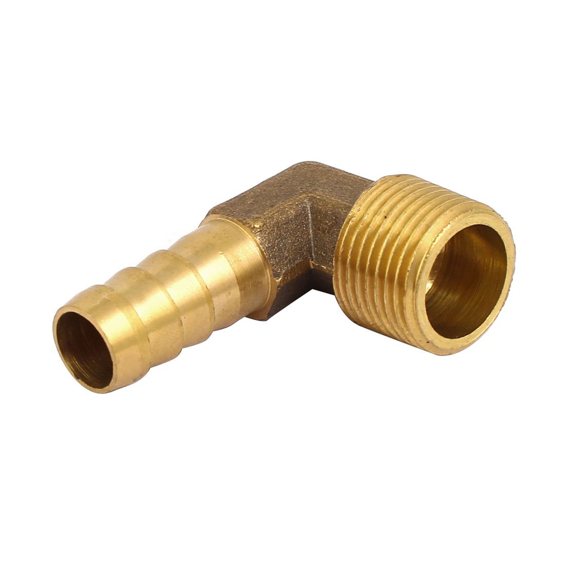 Sourcingmap 3/8BSP Male Thread 10mm Hose Barb Fitting Right Angle Elbow Coupler Connector