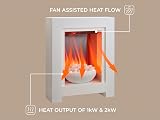 Adam White Electric Fireplace Suite Wood Heater Flame Effect Flat Wall Mount 2kW view 4