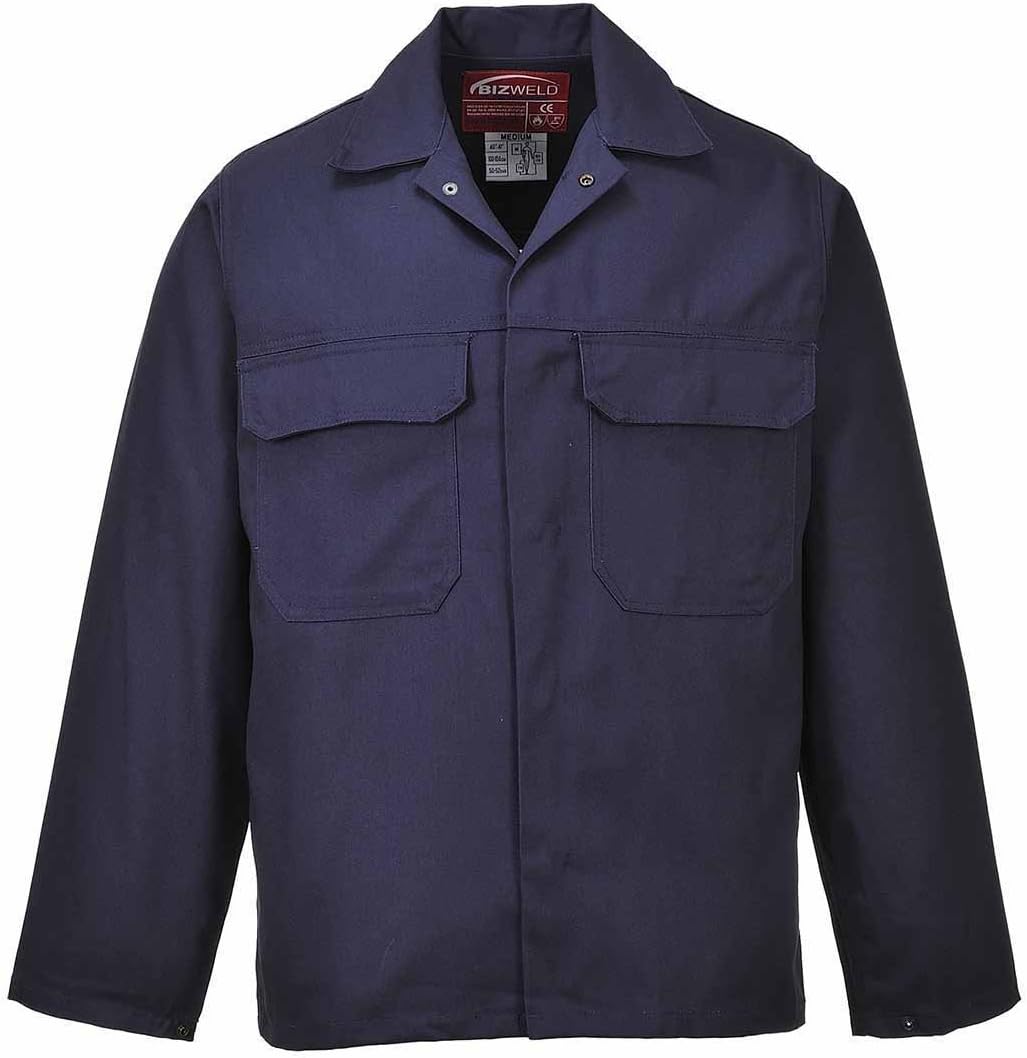 Portwest BIZ2 Mens Heat and Flame Resistant Welding Jacket Bizweld FR Protective Work Coat Durable Workwear Navy, X-Large - Image 3
