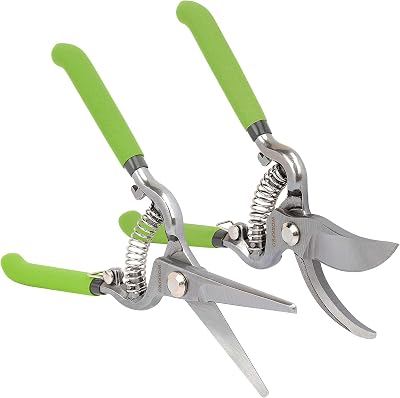 WORKPRO 2-Piece Pruning Shears Set 200 mm Heavy Duty Secateurs Garden Tools