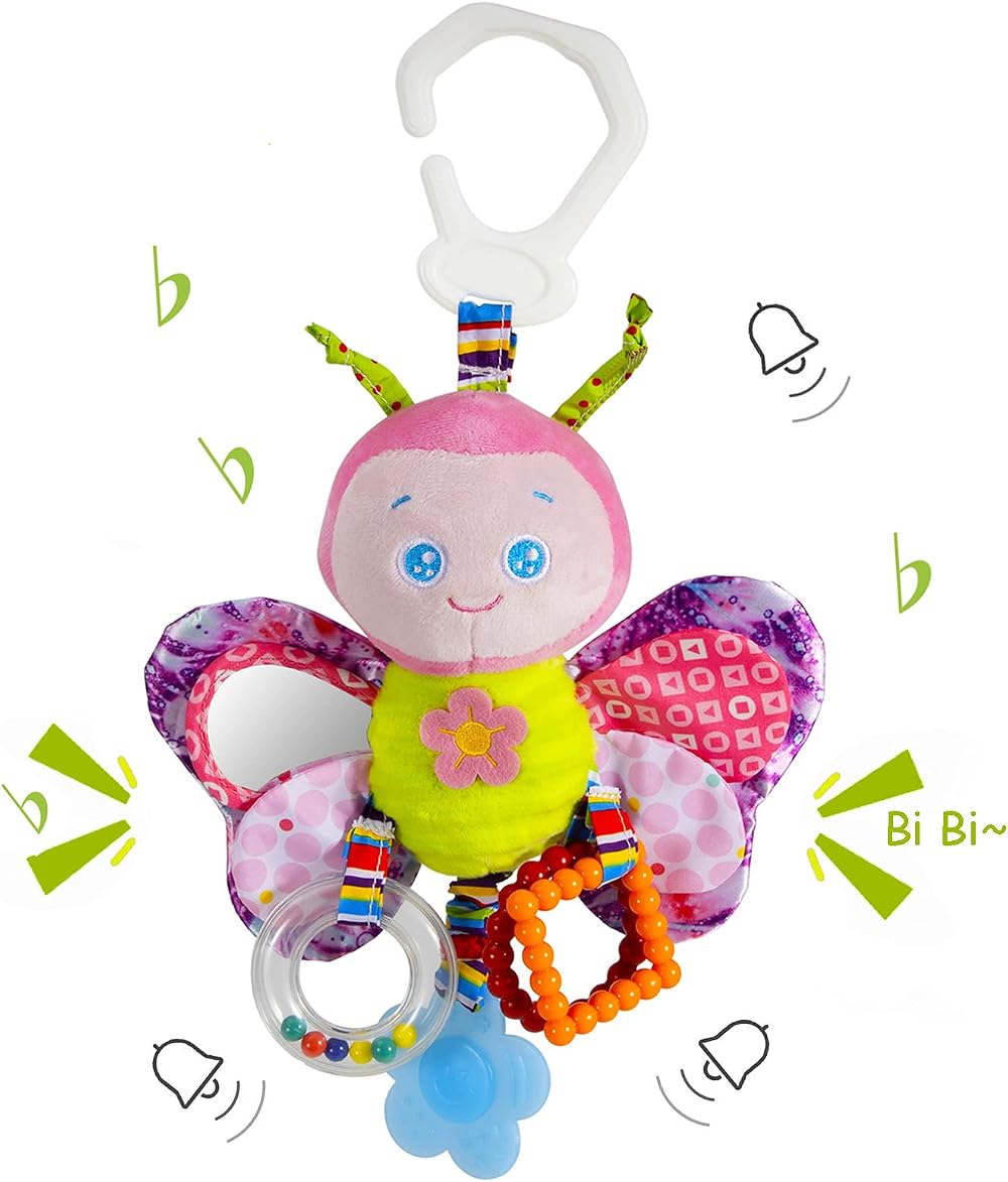 Funsland Pram Toys for Baby Clip On Car Seat Toys Stroller Rattle