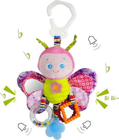 Funsland Pram Toys for Baby Clip On Car Seat Toys Stroller Rattle