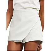 Floerns Women's Casual Mid Waist Skorts Wrap Front Business Casual Outfit Skirt Shorts