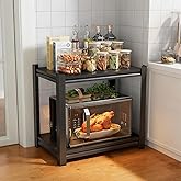 SYLOUGH 72"H/60"H: Father & I 5-tier storage rack, metal + wood, suitable for garage/kitchen/pantry, steel multi-functional support, adjustable, heavy-duty garage rack, black. (15.68*15.68*11.68)