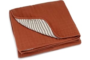 PARKER BABY CO. Parker Baby Muslin Blanket | 100% Soft Cotton Toddler Quilt & Baby Muslin Swaddle | Gender Neutral Design 47" x 47" Blanket