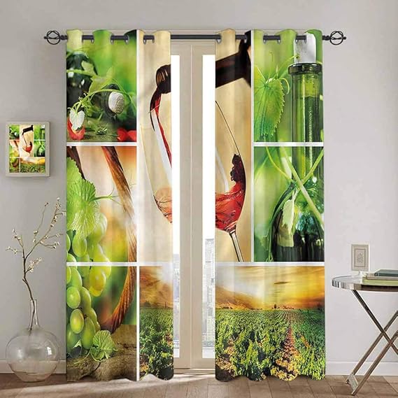 Cortinas opacas para ventana de 63 pulgadas de largo (vino) para