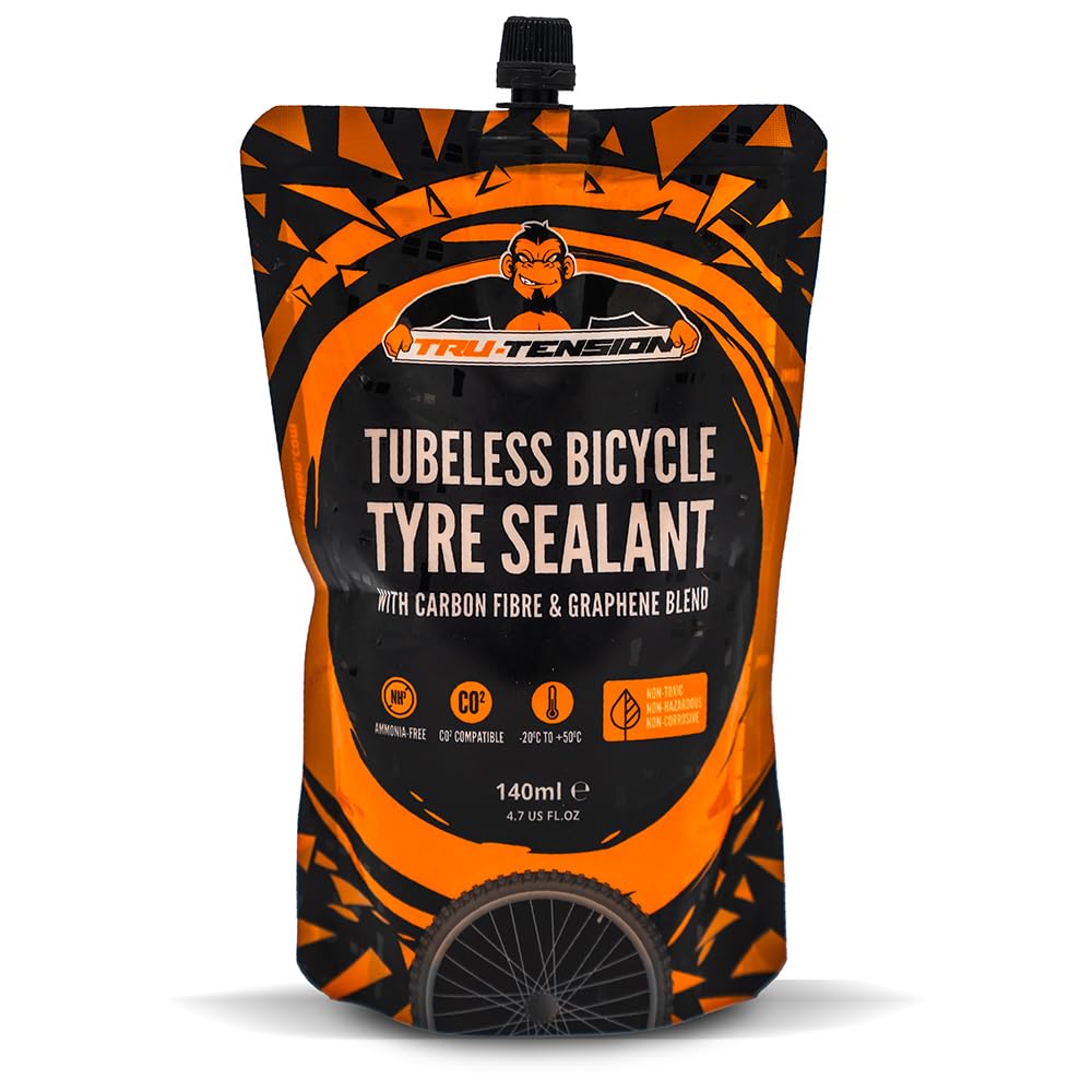 Tru-Tension | Tubeless Tyre Sealant | No Hassle Tyre Repair Formula | Bicycle Tools & Accessories | 140ml