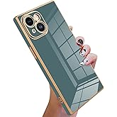 KANGHAR Case Compatible with iPhone 15 Luxury Cute Plating Design Case Full-Body Anti-Scratch Shockproof Bumper Protective Cover for iPhone 15 6.1 Inch Granny Grey