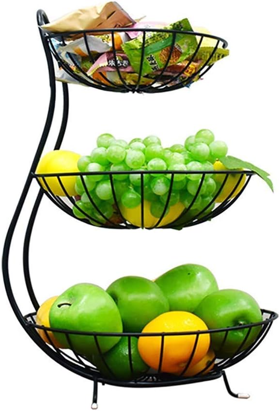 KISlink Frutero de 3 Niveles - Plancha de Alambre cocinas Soporte de