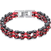 jonline24h Mens Womens Stainless Steel Motorcycle Biker Chain Heavy Bracelet Rock Link Wristband