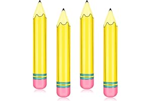 DEMONWER 4Pcs 27 Inch Large Inflatable Pencil Balloons Back to School Inflatable Pencil Balloon Graduation Party Decoration for Back to School Classroom Garden Room Birthday Party Decorations