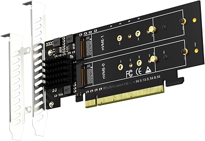 GLOTRENDS PA41 Quad M.2 NVMe to PCIe 4.0 X16 Adapter Soft RAID OS Boot