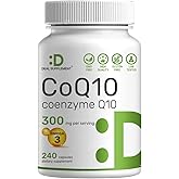 DEAL SUPPLEMENT CoQ10 300mg with Omega 3 100mg, 240 Capsules | Bioavailable Coenzyme Q10 Formula | Supports Heart, Energy & Brain Health | Antioxidant Support | Non-GMO