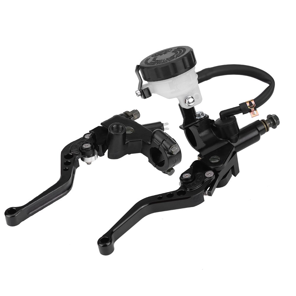 Universal 7/8inch (22mm) Motorcycle Brake Clutch Master Cylinder Reservoir Levers Set Black.-for 2005 for gsxr front for MASTER cylinder