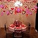 30PCS Hanging Heart Swirl for Wedding Hanging Decoration, Sweet Heart Romantic Foil Swirl for Party Celebration Marriage Proposal - Red & Pink by Fright Night