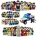 KizFun 44PCS Minifigures Building Bricks Pretend Play Mini Community People Set, DIY Building Party Toys/Kids Gifts Stem Toys |13 Mini Sports Figures/1 Bricks Truck Figure Sittable Included