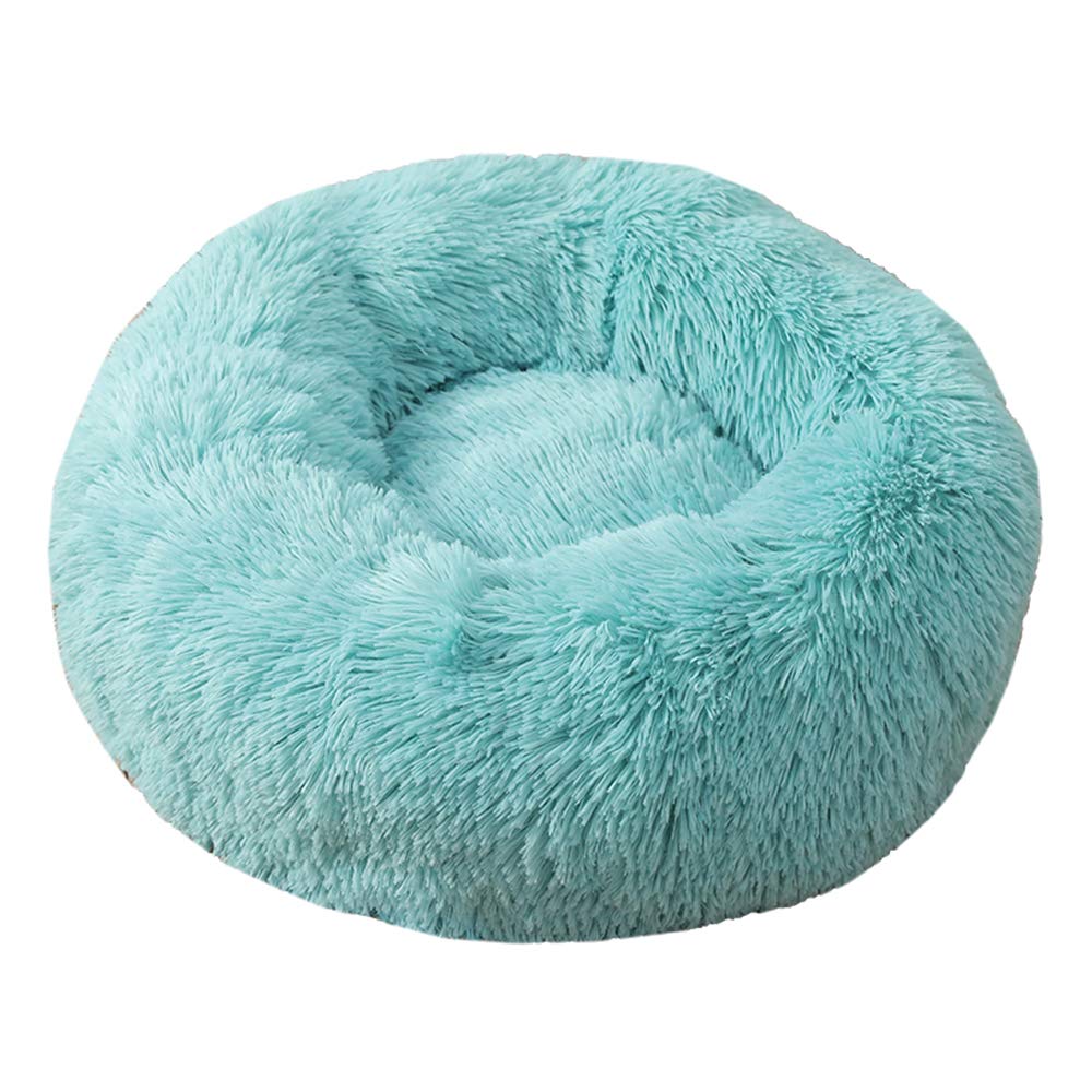 WINS Dog bed plush small donut cat bed pet cushions cat marshmallow bed fluffy dog beds mattress washable Turquoise