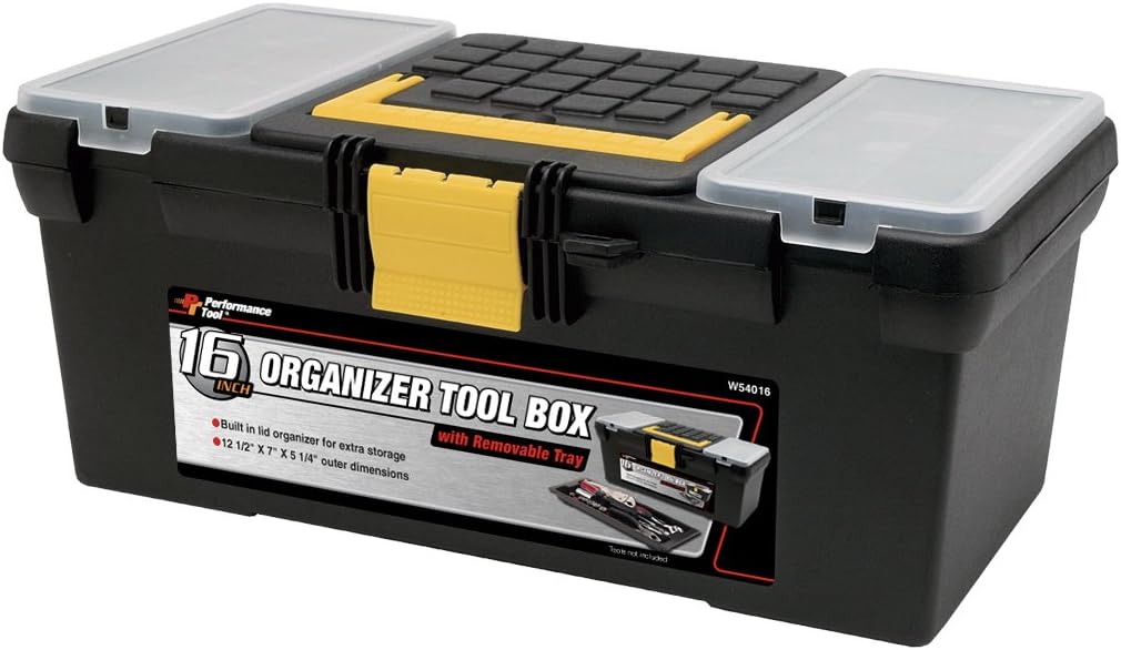 Performance Tool W54016 16" Plastic Tool Box with Organizer