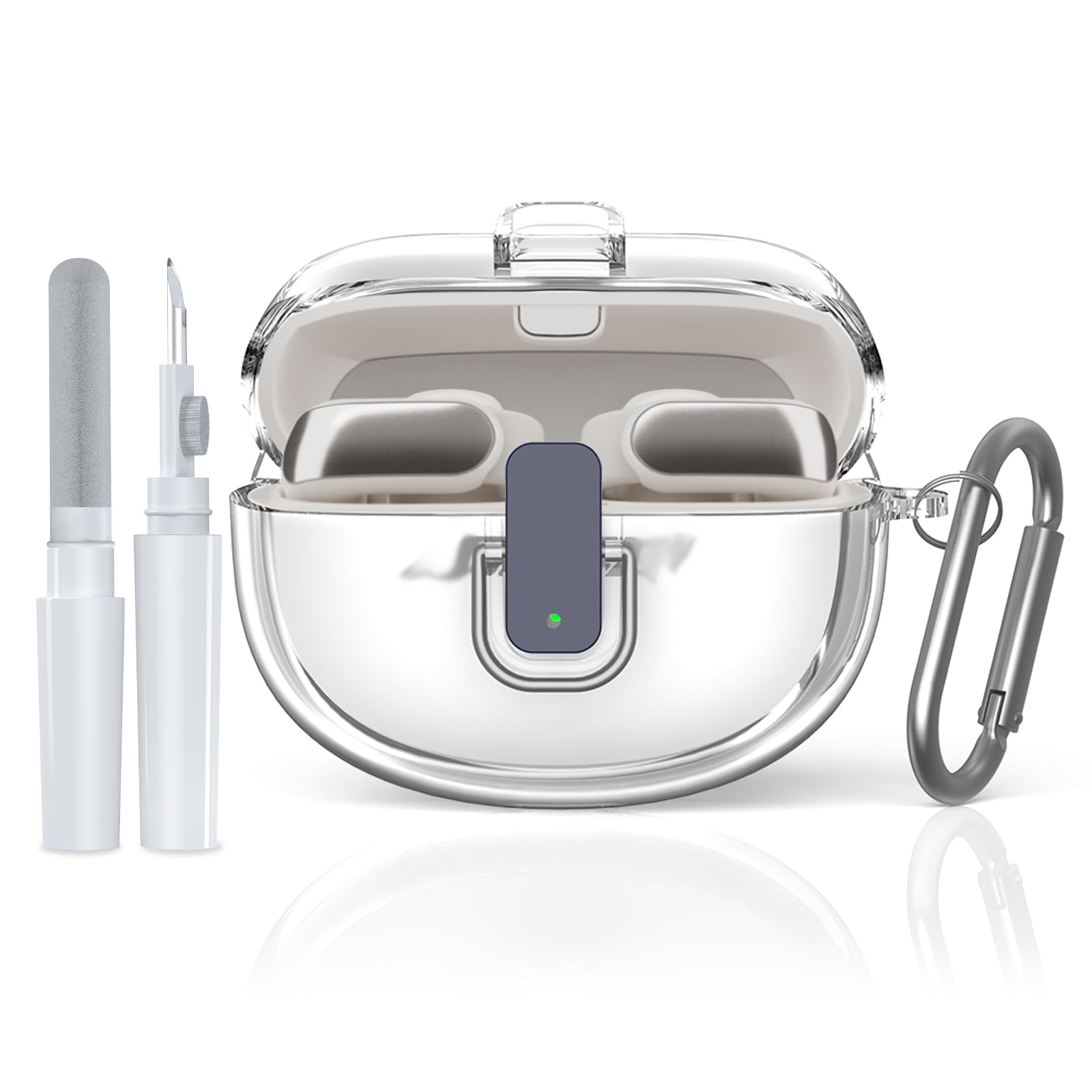 Photo 1 of [Secure Lock] for Bose Ultra Open Earbuds Case(2024), TUDIOW Clear TPU Shockproof Protective Cover for Bose Open Ear Wireless Earbuds Accessories with Cleaning Kit& Keychain (Clear)