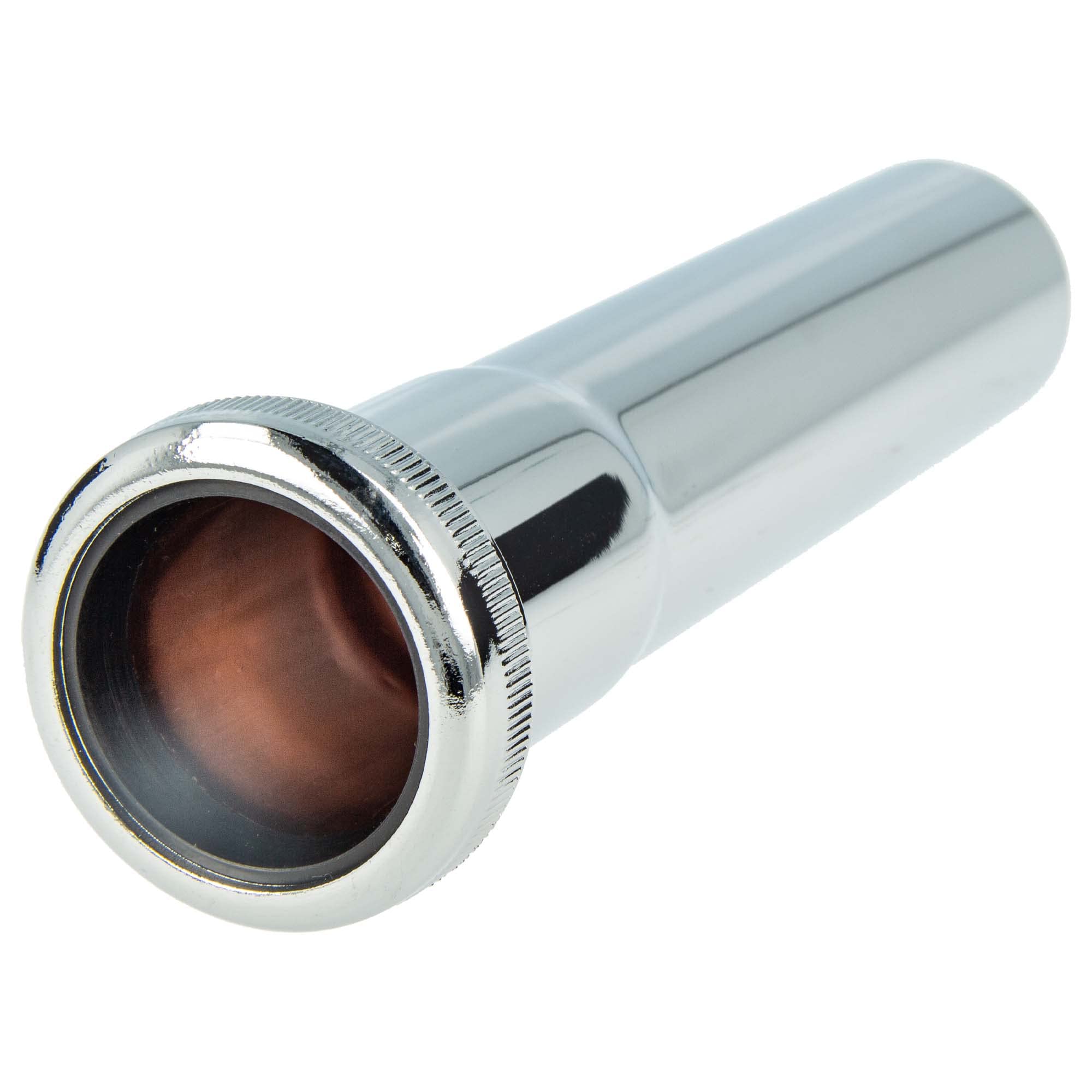 tecuro - 57530 Immersion Pipe Wall Pipe Extension for Odour Trap with Knurled Nut Length 150 mm x Diameter 32 mm Chrome-Plated Brass