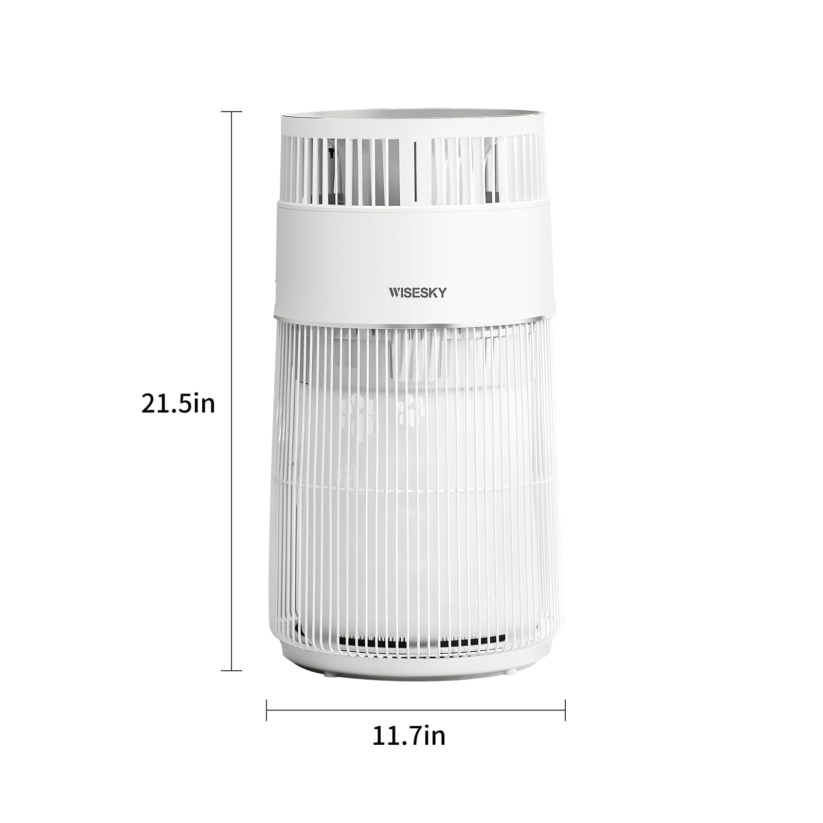 WiseSky Pet Air Purifier, 3-in-1 HEPA Filter for Cat Hair Dander Odor Dust, for Home Large Room, Up to 1644 ft², Smart App Control, 360° Air Intake, W-Cat, White