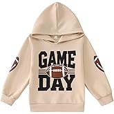 GLIGLITTR Toddler Baby Boy Football Hoodie Sweatshirt Kids Game Day Football Outfit Long Sleeve Sport Fans Casual Pullover