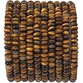 BEADIA Natural Yellow Tiger Eye Disk Stone Beads 4x2mm 160pcs Rondelle Loose Semi Gemstone Beads for Jewelry Making Design