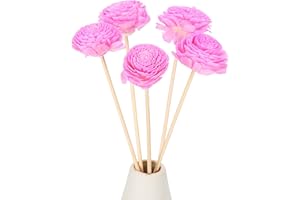 uxcell 5Pcs Flower Scent Diffuser Sticks, 9.8 Inch Natural Oil Aroma Reed Diffuser Stick with Aromatherapy Daisies Flowers De