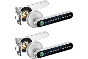 IRONZON Fingerprint Door Lock, Biometric Smart Security Lock, Silver, 2 Pack, for Home, Hotel, Office, Apartment, Bedroom