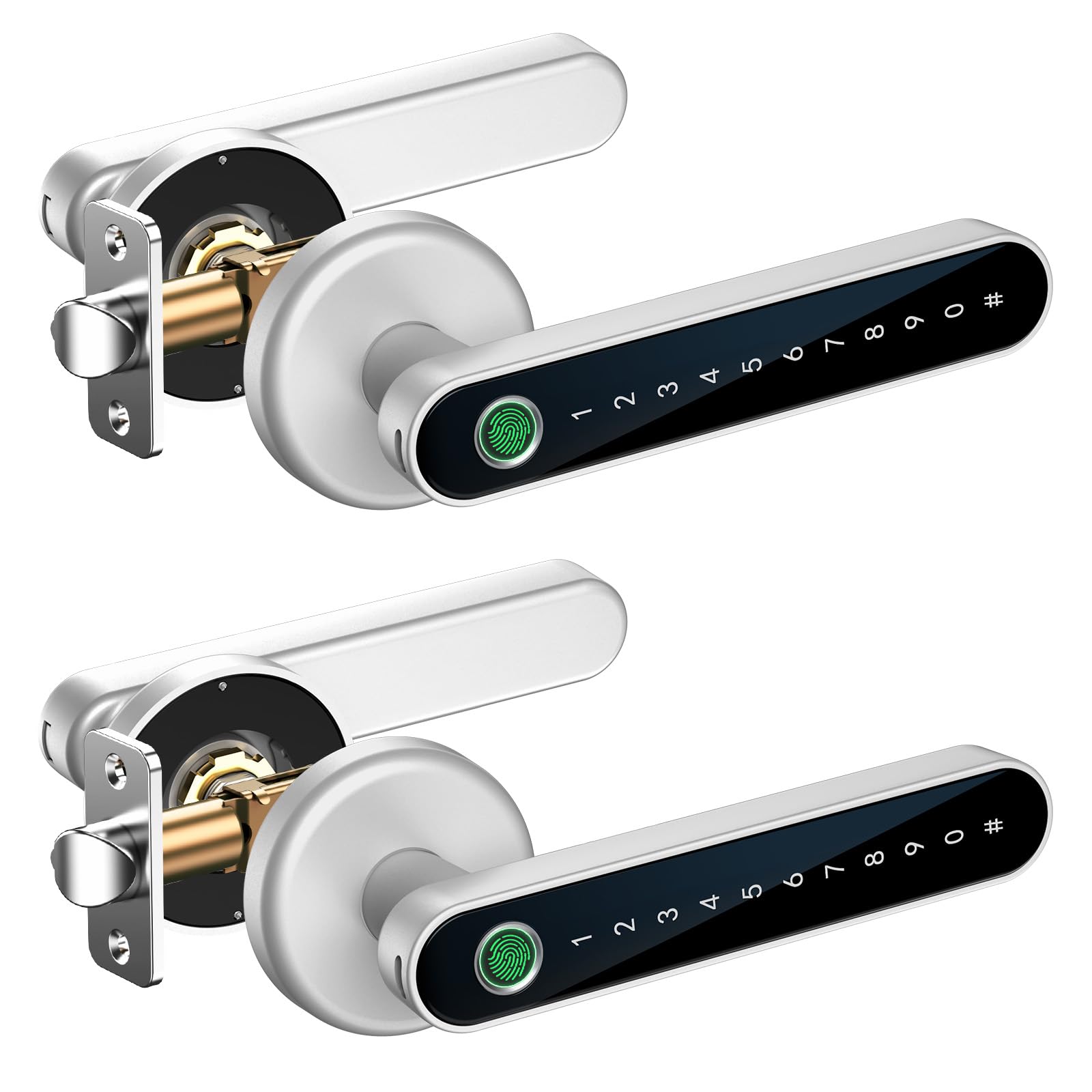 Photo 1 of IRONZON Fingerprint Door Lock, Biometric Smart Security Lock, Silver, 2 Pack, for Home, Hotel, Office, Apartment, Bedroom