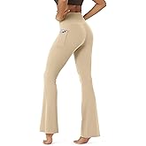 ODODOS Cloud Feeling Flared Pants with Pocket for Women High Waist Casual Bootcut Yoga Pants, 30"/32" Inseam