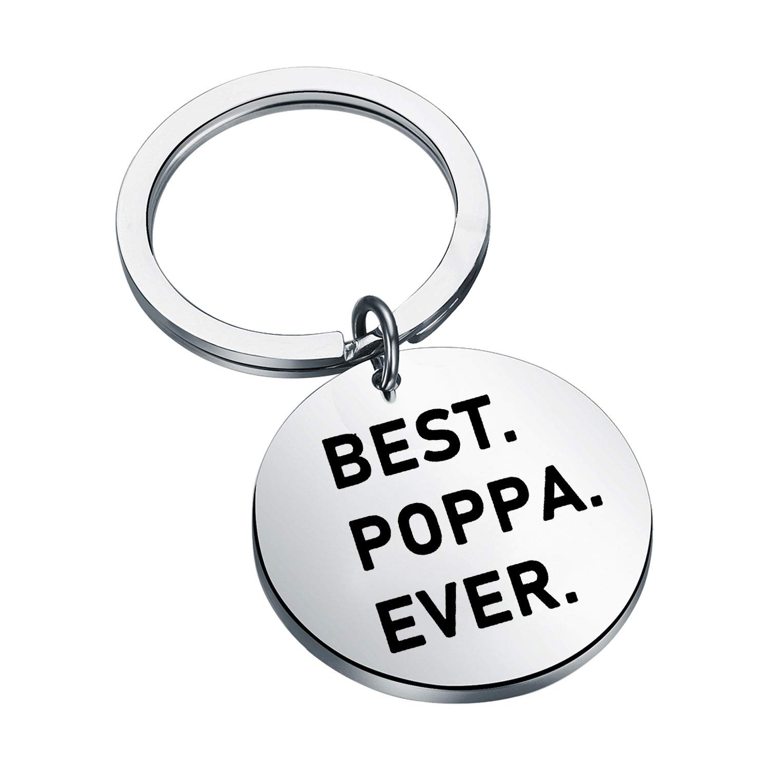 LBSBO Poppa Gift Father's Day Gift Best Poppa Ever Keychain Poppa Birthday Gift Grandpa Gift Grandfather Gift (Best Poppa Ever Keychain)