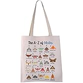 VAMSII Moth Tote Bag Moth Insect Lover Gifts The A to Z of Moths Book Tote Bag (of Moths Tote)