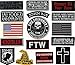 16pc. Pow Mia Patch Set | Religious Cross Patriotic Military Vet Small Motorcycle Jacket Patches | FTW 2nd Amendment Don’t Tread John 3:16 Rocker Hoodlum Tattooed & Employed Embroidered Iron On