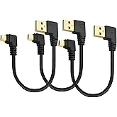 Short Mini USB Cable 5-Pin USB Mini Wire Right Angle USB 2.0 to USB Mini-B Adapter Cord for Dash Cam/Rearview Mirror/Sat Nav/