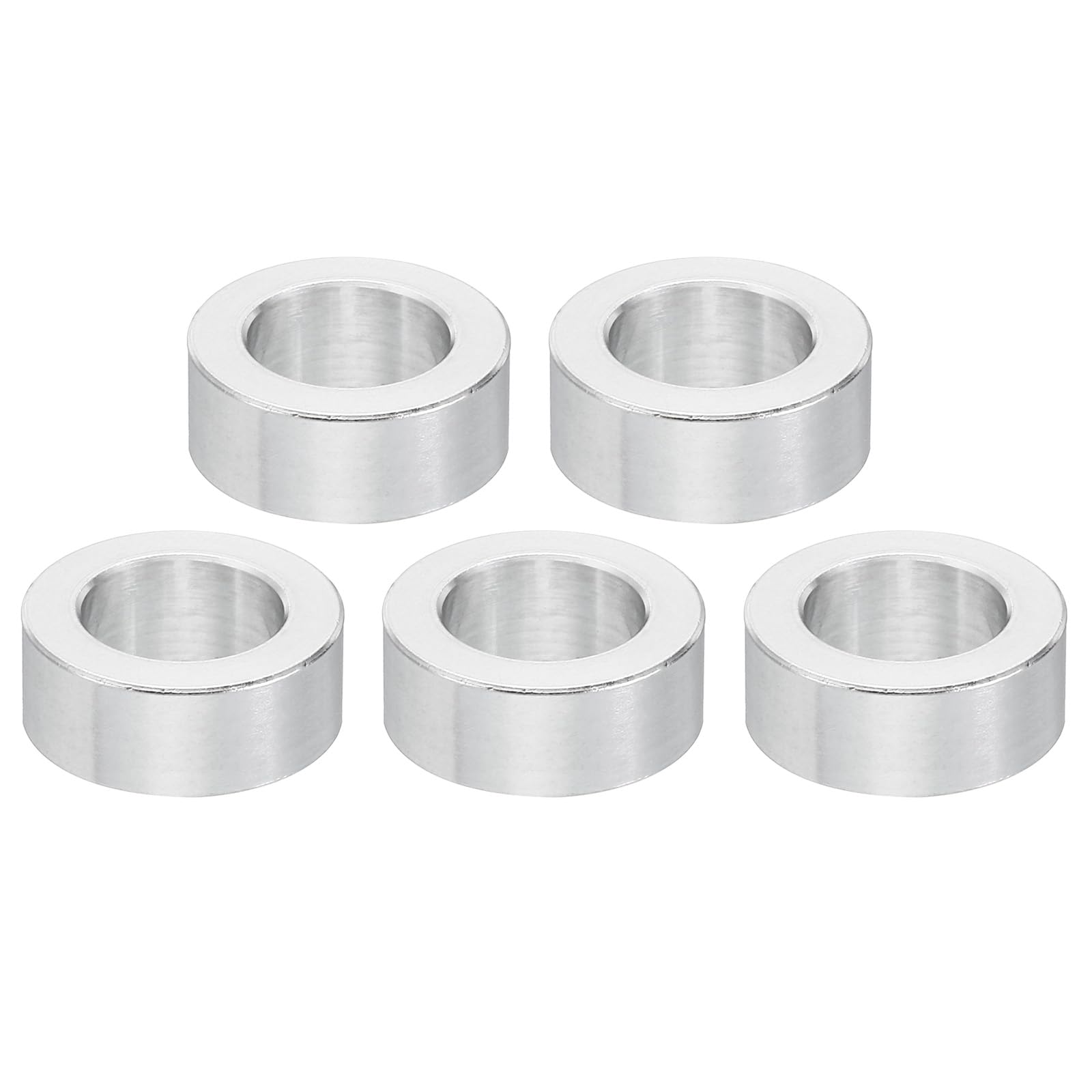 PATIKIL M12 Aluminum Spacers, 5 Pcs Metal Spacer Aluminum 12.5mm ID x 20mm OD x 8mm L Aluminum Spacer Screw Standoff Round for 1/2inch or M12 Screw Bolts