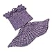 AmyHomie Mermaid Tail Blanket, Soft Crochet Sleeping Bag Blanket for Kids Adults, Mermaid Gift for Girls(Purple,Kids)