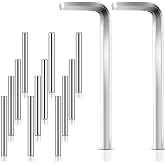 Zhehao Spring Hinge Pin Self Closing Door Hinge Pin Tension Replacement Kit | Includes 12 Stainless Steel Shelf Pins and 2 Pieces Hex Wrenches, Stainless Steel,Metal Dowel Pegs for Self Closing Door
