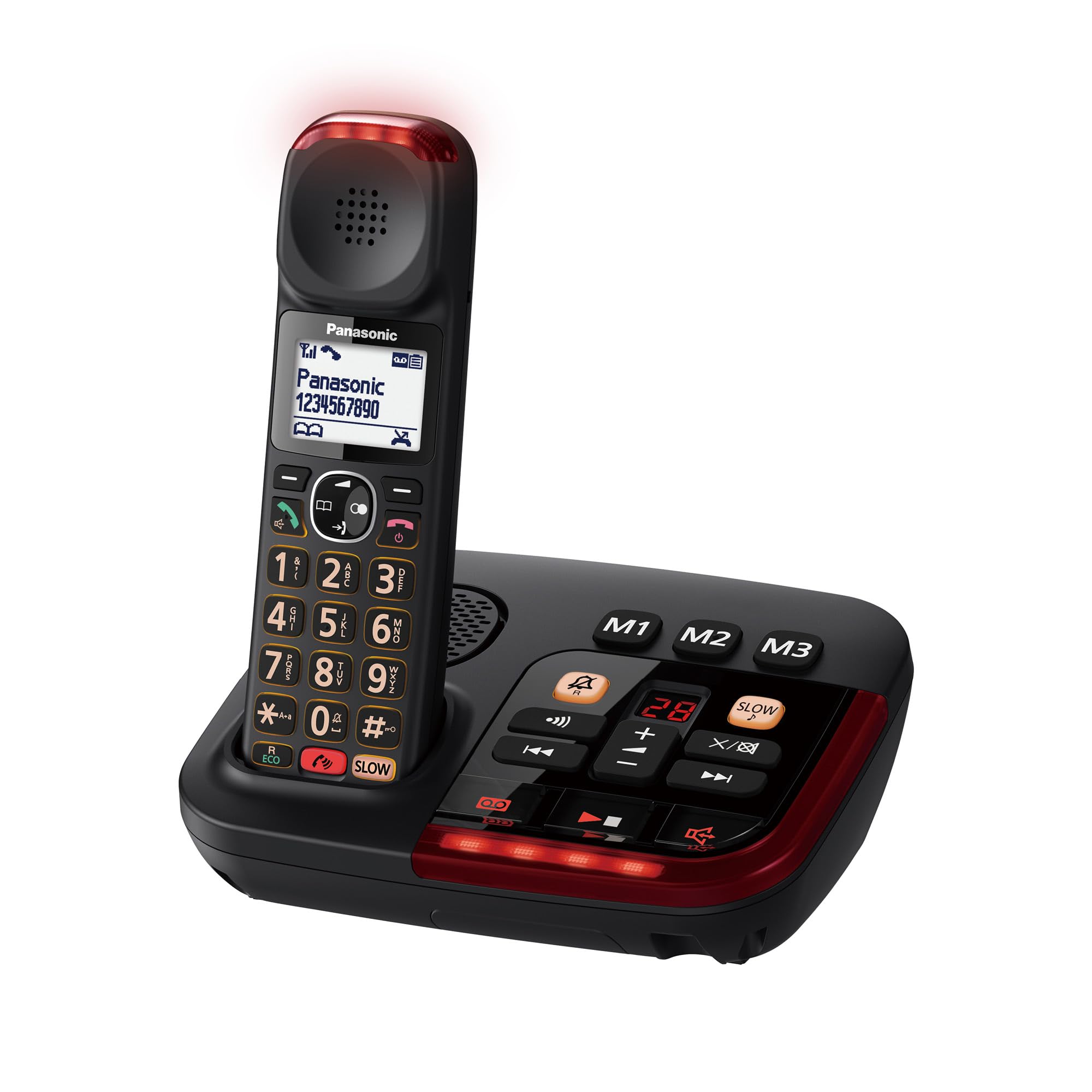 Panasonic KX-TGM420GB Digitales Schnurlostelefon, digitaler Anrufbeantworter, Basiseinheit & Einzelhörer, LCD, Slow-Talk-Modus, hörgerätekompatibel, Blockierung von Störanrufen, Deutsche Version