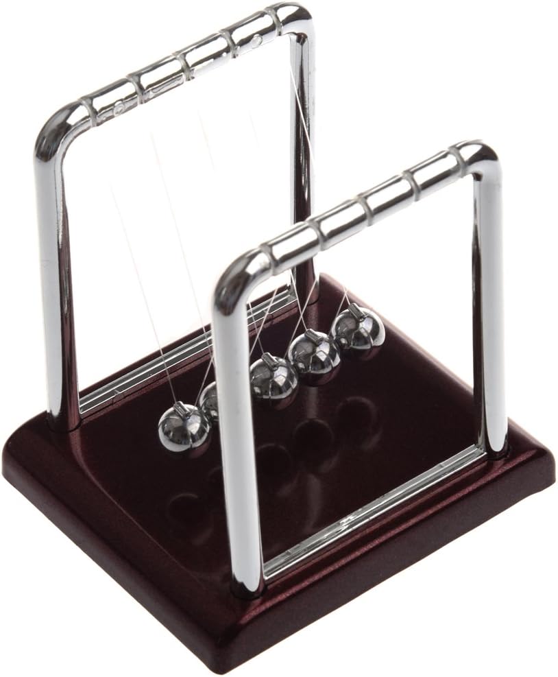 Khannika Newtons Cradle Holographic Pendulum Metal Balls, Suitable for Teachers, Student, Office or Child