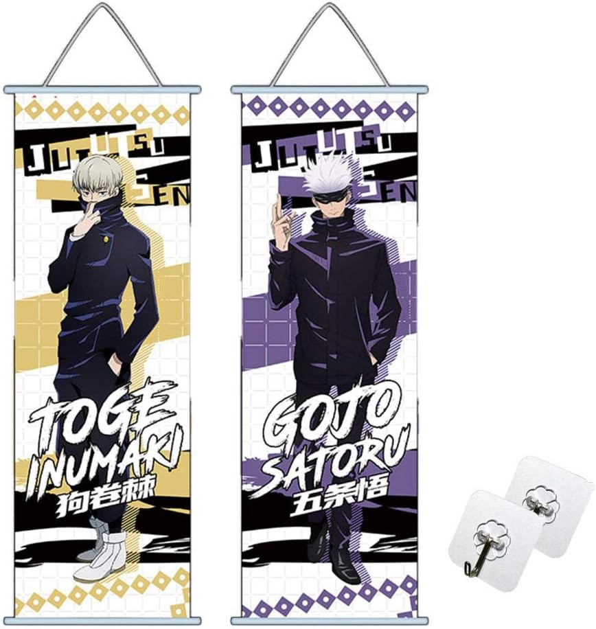 Amazon 呪術廻戦 タペストリー ポスター ステッカー 人気 アニメ 萌えグッズ 狗巻棘 五条悟 呪術廻戦ポスター 壁飾り 掛ける絵 部屋飾り 掛け軸 70 30cm フック付き プレゼント 贈り物 アニメ 萌えグッズ 通販