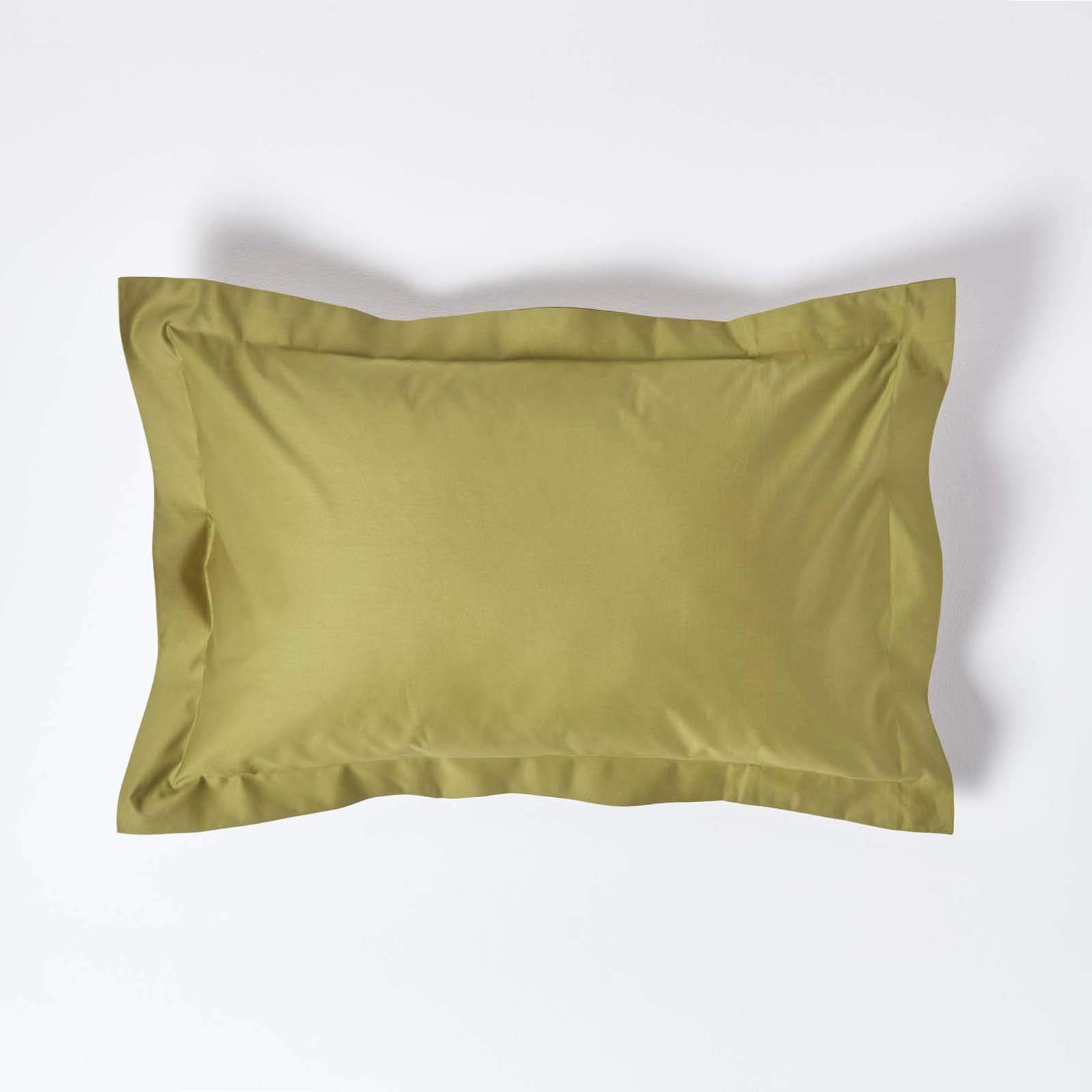 HOMESCAPES 1000 Thread Count Egyptian Cotton Green Oxford Size Pillowcase โ image 1