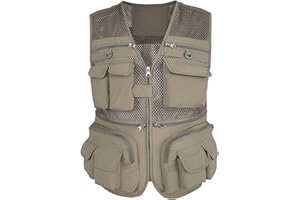 Spanye Mens Fishing Hunting Vest Outdoor Travel Utility Vest Tactical Work Jacket Multi Pocket
