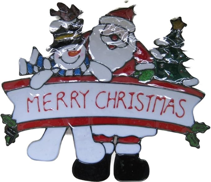 MERRY CHRISTMAS 280X330MM GEL CLING WINDOW STICKER CHRISTMAS DECORATION
