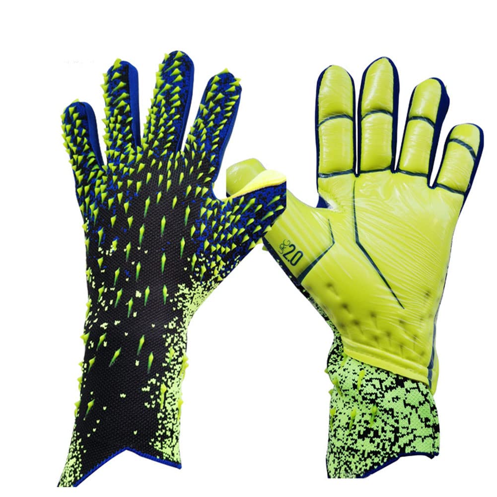 FASECKS Football Goalkeeper Gloves For Boys kids children adult Soccer goalkeeper kit Size 6/7/8/9/10 (Size 8, Green)