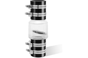 EDOVAF Quiet PVC Check Valve 1-1/2 Inch Sump Pump Check Valve with Buna-N Couplings With Spring Loaded Flapper Fit 1-1/2″ Class 40 Pipe With Stainless Clamps