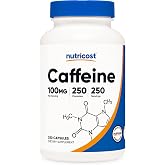Nutricost Caffeine Pills 100mg Per Serving, 250 Capsules