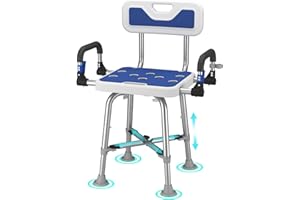DRSEATS Shower Chair for Seniors Elderly Handicap Disabled Or Bariatric Adults Heavy Duty 500 Lbs Bench Seat for Inside Shower Stall and Bathroom Bath Tub with Arms and Back Adjustable Stool Chairs