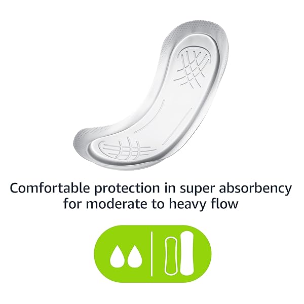 AMAZON BASICS MAXI PADS FOR PERIODS- THICK, SUPER ABSORBENCY, UNSCENTED, 48 COUNT, 1 PACK