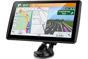 GLAURY GPS Navigator for Car Truck RV, 2025 Latest Maps, 7-inch Touch Screen with Voice Guidance, Speed Limit & Red Light Camera Alerts (GPS with 1 Charger)